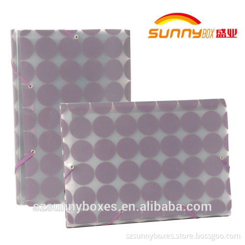 Round Shape Print Frosted Plastic Expandable Document File Magazine Organizer
